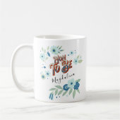 Blauwe turquoise groene bloemen mama om te zijn koffiemok (Links)