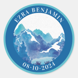 Blauwe Turquoise Majestic Mountain Bar Mitzvah Ronde Sticker
