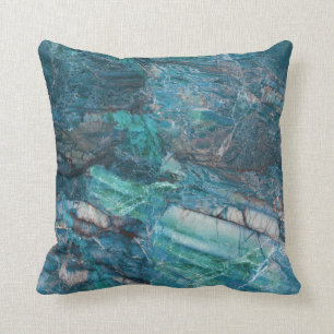 Blauwe Turquoise Marmer Steen Rots Graniet Kussen