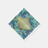 Blauwe Turquoise Monstera Bladeren & Vlinders Servet (Hoek)