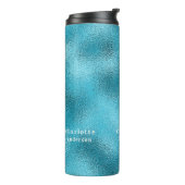 Blauwe turquoise oceaan zee naam thermosbeker (Gedraaid links)