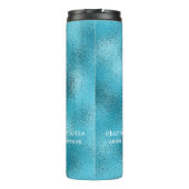 Blauwe turquoise oceaan zee naam thermosbeker (Achterkant)