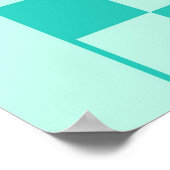 Blauwe turquoise ongedateerde geruite marskalender poster (Hoek)