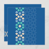 Blauwe turquoise rust feestdagenkaart (Voorkant / Achterkant)