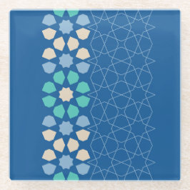 Blauwe turquoise rust glazen onderzetter