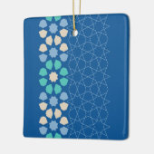 Blauwe turquoise rust keramisch ornament (Links)