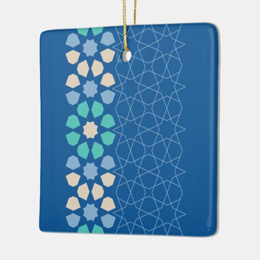 Blauwe turquoise rust keramisch ornament (Links)