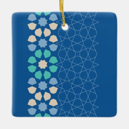 Blauwe turquoise rust keramisch ornament