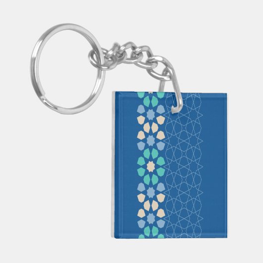 Blauwe turquoise rust sleutelhanger (Voorkant Links)