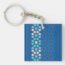 Blauwe turquoise rust sleutelhanger