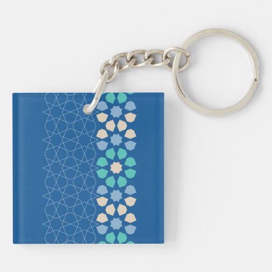 Blauwe turquoise rust sleutelhanger (Achterkant)