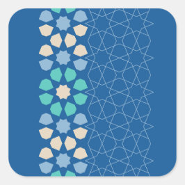 Blauwe turquoise rust vierkante sticker