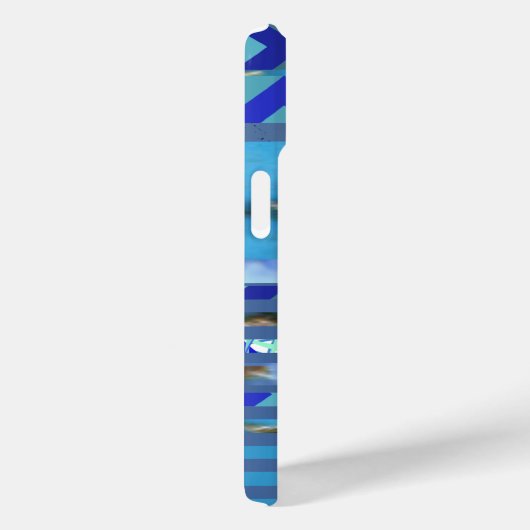 blauwe turquoise strepen, anker en naam Case-Mate iPhone case (Achterkant / Rechts)