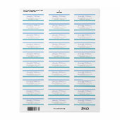 Blauwe turquoise strepen Modern retour adres label (Full Sheet)