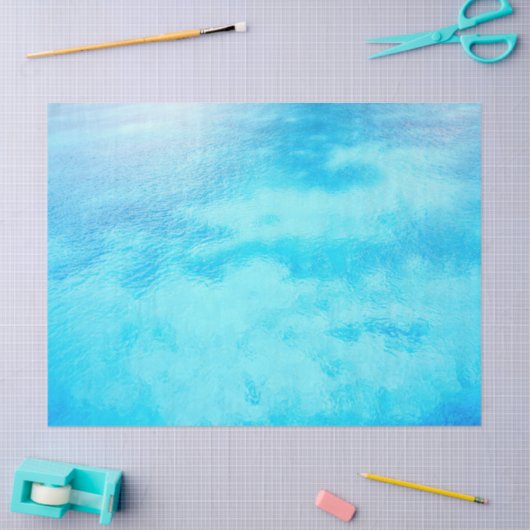 Blauwe, Turquoise Swirling Caribbean Waters Tissuepapier (Craft)