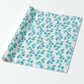 Blauwe turquoise Waterverf Eucalyptus Leaves Cadeaupapier (Uitgerold)