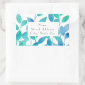 Blauwe turquoise Waterverf laat labels achter (Tas)