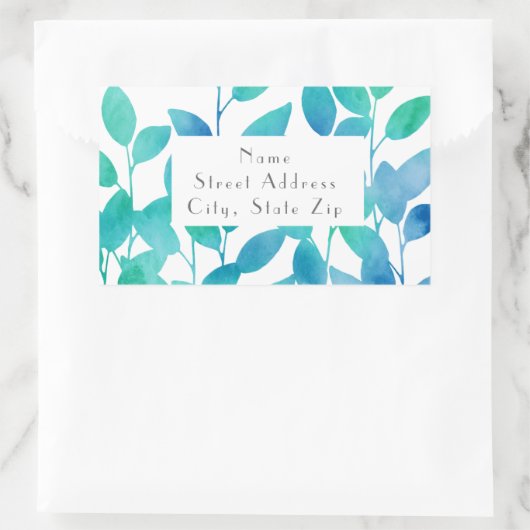 Blauwe turquoise Waterverf laat labels achter (Tas)