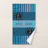 Blauwe turquoise zuidwestelijke Kokopelli Bad Handdoek (Handdoek)
