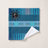 Blauwe turquoise zuidwestelijke Kokopelli Bad Handdoek (Wasdoekje)