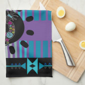 Blauwe turquoise zuidwestelijke Kokopelli Theedoek (Quarter Fold)