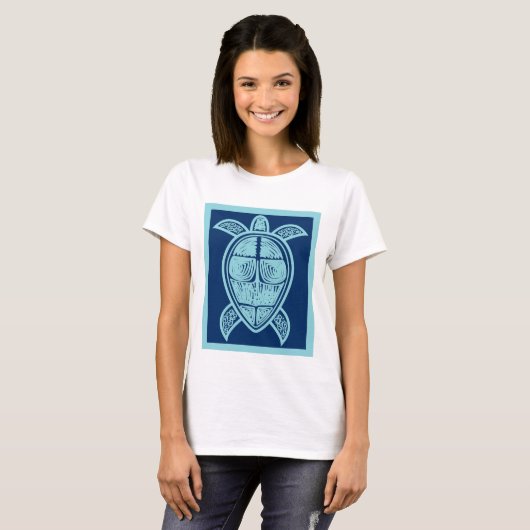 Blauwe Turtle T-shirt (Voorkant volledig)