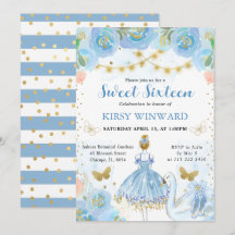 Blauwe Tutu Blond Haar Ballerina Sweet 16
