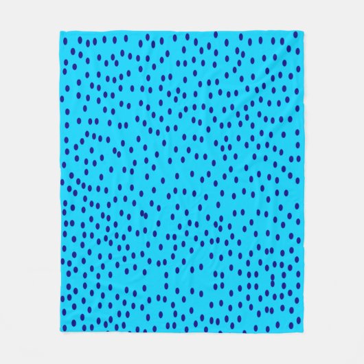 Blauwe twee getinte stippen fleece deken (Voorkant)