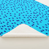 Blauwe twee getinte stippen sherpa deken (3/4)