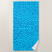 Blauwe twee getinte stippen strandlaken (Voorkant)