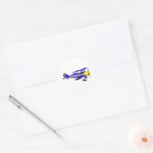 Blauwe tweedekker ronde sticker (Envelop)