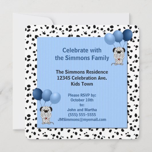 Blauwe tweeling 1e verjaardag kaart (Achterkant)