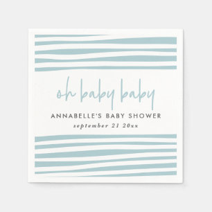Blauwe tweeling baby shower typografie moderne par servet