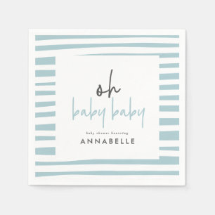 Blauwe tweeling baby shower typografie moderne par servet