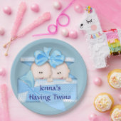 Blauwe tweens Baby shower Borden Papieren Bordje (Feest)