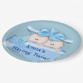 Blauwe tweens Baby shower Borden Papieren Bordje (Gekanteld)