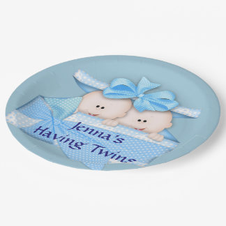 Blauwe tweens Baby shower Borden Papieren Bordje