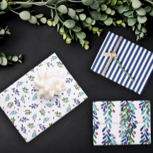 Blauwe twijgen & roze bessen Kerstpatronen