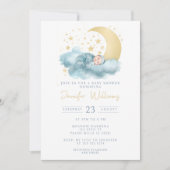 Blauwe twinkle maan sterren baby jongen douche Uit Kaart (Voorkant)