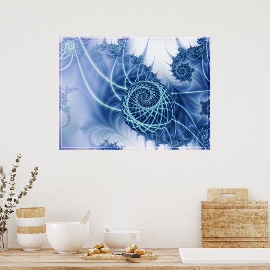 Blauwe twist poster (Keuken)