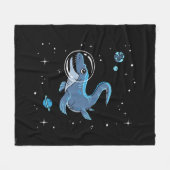Blauwe tylosaurus dinos in de ruimte fleece deken (Voorkant (Horizontaal))
