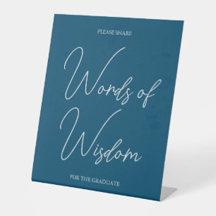 Blauwe Typografie Afstuderen Afstuderen Tafelblad  Reclamebord Met Voetstuk