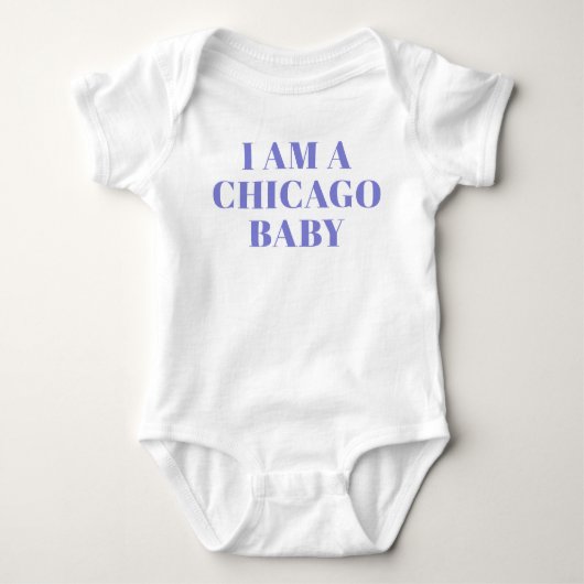 Blauwe Typografie Chicago Babykleding Romper (Voorkant)