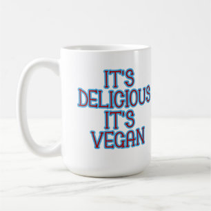Blauwe Typografie Het is heerlijk dat het Vegan is Koffiemok
