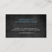 Blauwe Typografie II op Black Wood Visitekaartje (Achterkant)