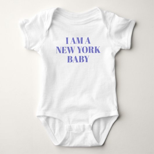 Blauwe typografie New York babykleding Romper (Voorkant)