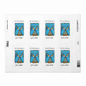 Blauwe Uil blauwe Boekplaat Label (Full Sheet)