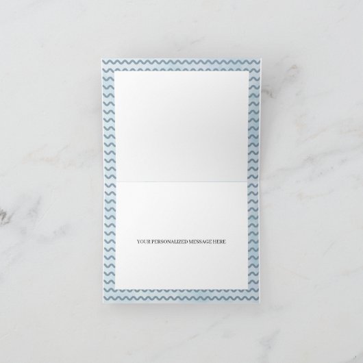 Blauwe Uil Bloemen Dank u kaart (Binnen)