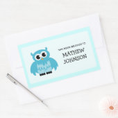 Blauwe uil boeklabel stickers | Schoolmateriaal (Envelop)