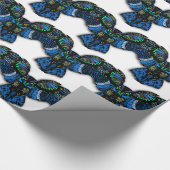 Blauwe Uil Cadeaupapier (Hoek)